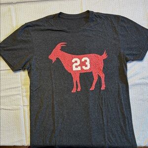 Black Graphic T-Shirt with Red Goat Design